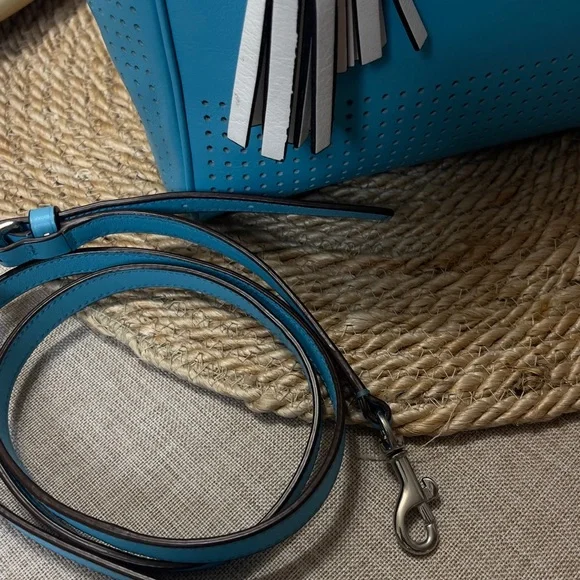 Coach Teal Leather Tote Bag - Picture 7 of 12